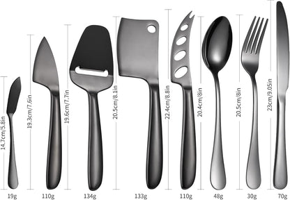 Copper Cheese Knives Set 7 Pieces Stainless Steel Kitchenware Utensils Gadgets 7 Pieces Cheese Knife,Cheese Spreader,Cheese Forks,Cheese Slicer,Cheese Cutter,Butter Knife