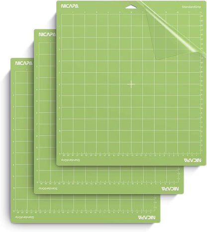 Replacement Cutting Mat for Cricut Maker 3/Maker/Explore 3/Air 2/Air/One (12x12 inch 3pack-Standardgrip、Lightgrip、Stronggrip) Adhesive&Sticky Non-Slip Flexible Square Gridded Cut Mats Set