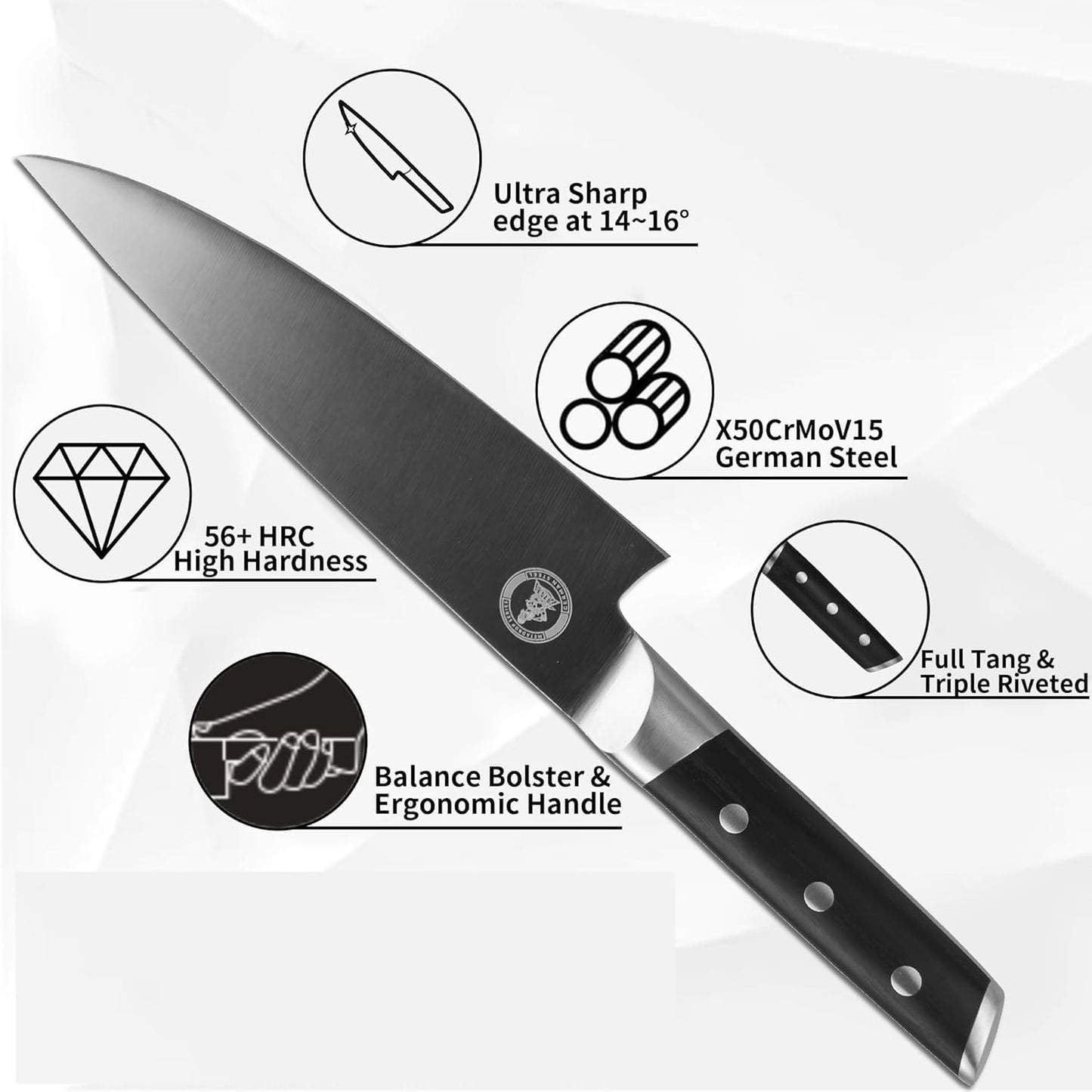 Kitory Slicing Carving Knife - 12" Brisket Knife - Pakka Wood Handle - Forged German High Carbon Steel Granton Blade, BBQ, Grilling Gifts For Men -Metadrop Series
