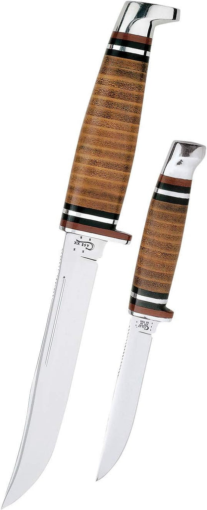 Case WR XX Pocket Knife Fixed Blade Polished Leather Item #379 - (M 3 Finn SS) - Length Closed: 6 1/2 Overall Inches