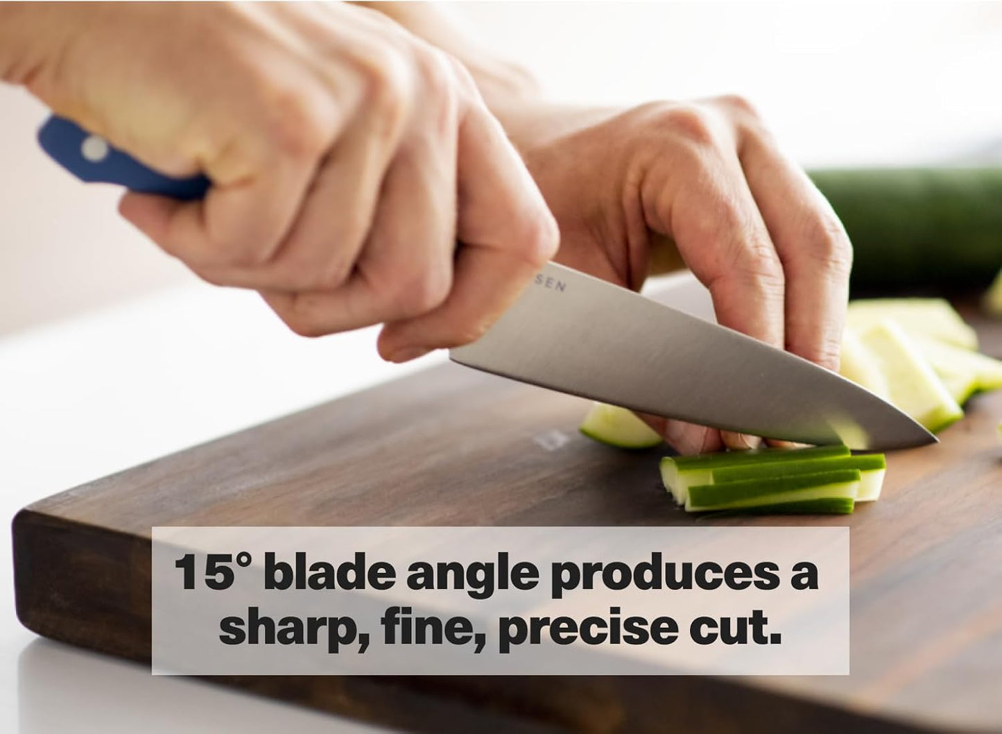 Misen 8" Chef Knife – High Carbon Japanese AUS-10 Stainless Steel – Hybrid German & Japanese Blade – Precision Kitchen Knife for Professionals & Home Cooks – Ultimate Cutting Performance - Green