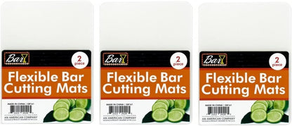 Handy Housewares 2 Piece 5.75" x 6.75" Flexible Transparent Plastic Bar Cutting Mat - Perfect for Slicing Limes and Cocktail Ingredients (1 Set (2 Boards))