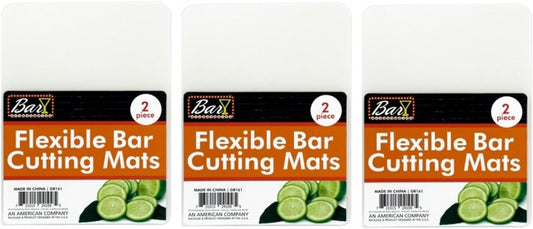 Handy Housewares 2 Piece 5.75" x 6.75" Flexible Transparent Plastic Bar Cutting Mat - Perfect for Slicing Limes and Cocktail Ingredients (1 Set (2 Boards))