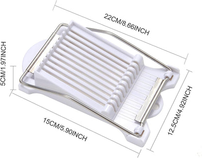 Slicer,Multipurpose Luncheon Meat Slicer,Stainless Steel Wire Egg Slicer,Cuts 10 Slices For fruit,Onions,Soft Food and Ham (White)