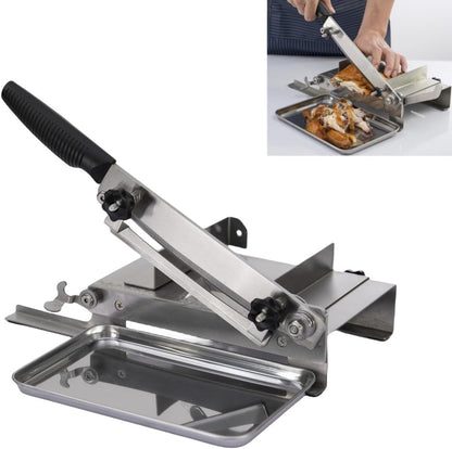 10inch Manual Meat Slicer - Heavy Duty Slicing Machine for Deli, Home, n BBQ - Frozen Meat Cleaver Knife Quick Prepare Ham, Bacon, Veggies, Herb, Root, Ginseng, Fish, Cheese, Ribs n Beef Jerky