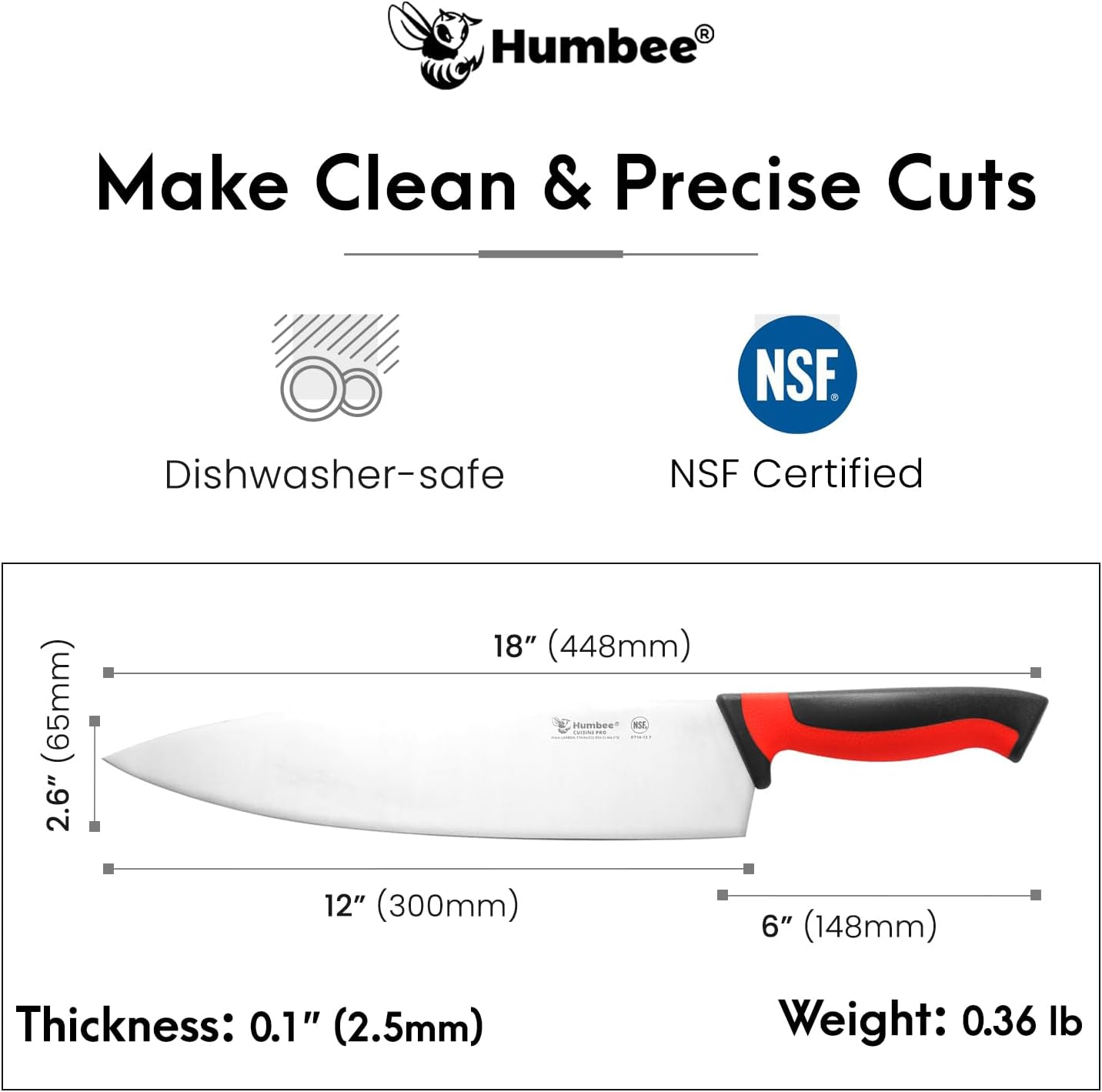 7.5-Inch Nakiri Knife, High Carbon Stainless Steel Hollow Grind Blade, Razor Sharp Edge, Ergonomic Non-Slip Handle, Cleaver Style, DT-50 Series, Orange