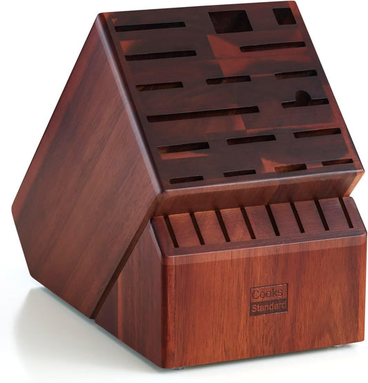 Cooks Standard Classic Bamboo Cutlery Block Holder without Knives, X-Large Universal Countertop Butcher Block Kitchen Knife Stand for Easy Kitchen Storage, Made of Natural Bamboo, 20 Slot