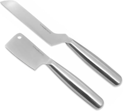 TopKnife 2-Pc Firm Cheese Knife Set - Magnetic Box Included