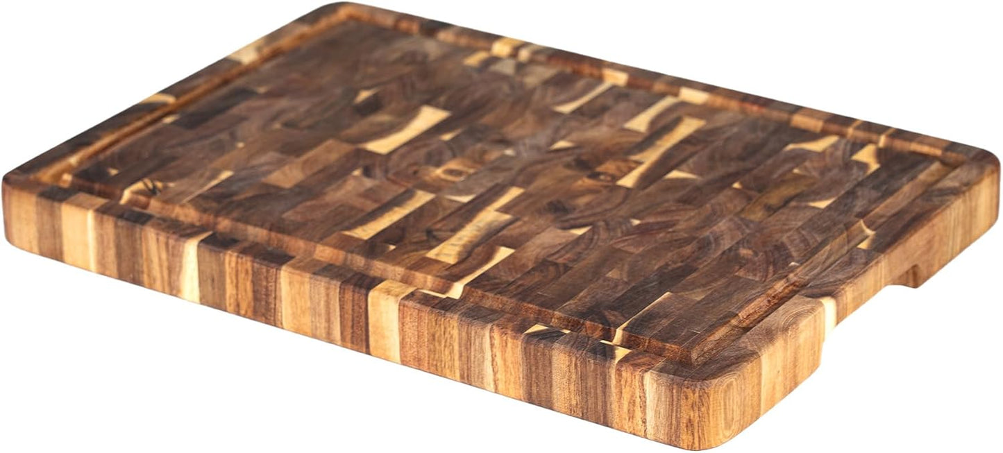 Utoplike Extra Large XXXL Bamboo Cutting Board 24 x16 Inch, Largest Wooden Butcher Block for Turkey, Meat, Vegetables, BBQ, Over the Sink Chopping Board with Handle and Juice Groove, Thickness 1.25"