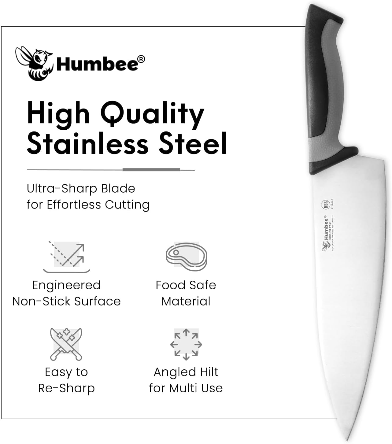 7.5-Inch Nakiri Knife, High Carbon Stainless Steel Hollow Grind Blade, Razor Sharp Edge, Ergonomic Non-Slip Handle, Cleaver Style, DT-50 Series, Orange