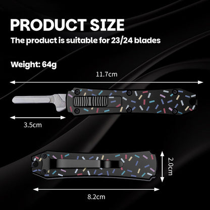 Automatic Utility Knife,All Metal Construction Carbon Stainless Steel Blade,Box Cutter Quick Change Retractable,EDC Push Button with Clip,10PCS #23 Blades Replacement,Stars&Stripes