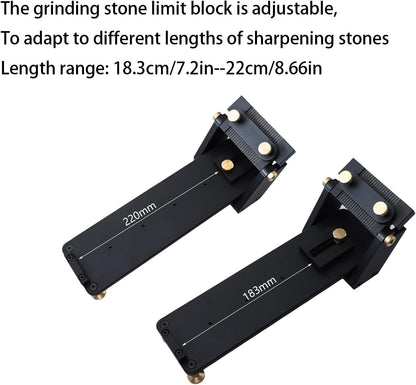 Chisel Sharpening Jig with Fixed Angle Sharpening System,Anodized Aluminum Honing Guide & Dual-Sided Whetstones (1000/6000 Grit) for Woodworking Tools, Planer Blades and Carving Knives