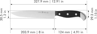 HENCKELS Statement Razor-Sharp 8-inch Slicing Knife, German Engineered Informed by 100+ Years of Mastery, Black/Stainless Steel