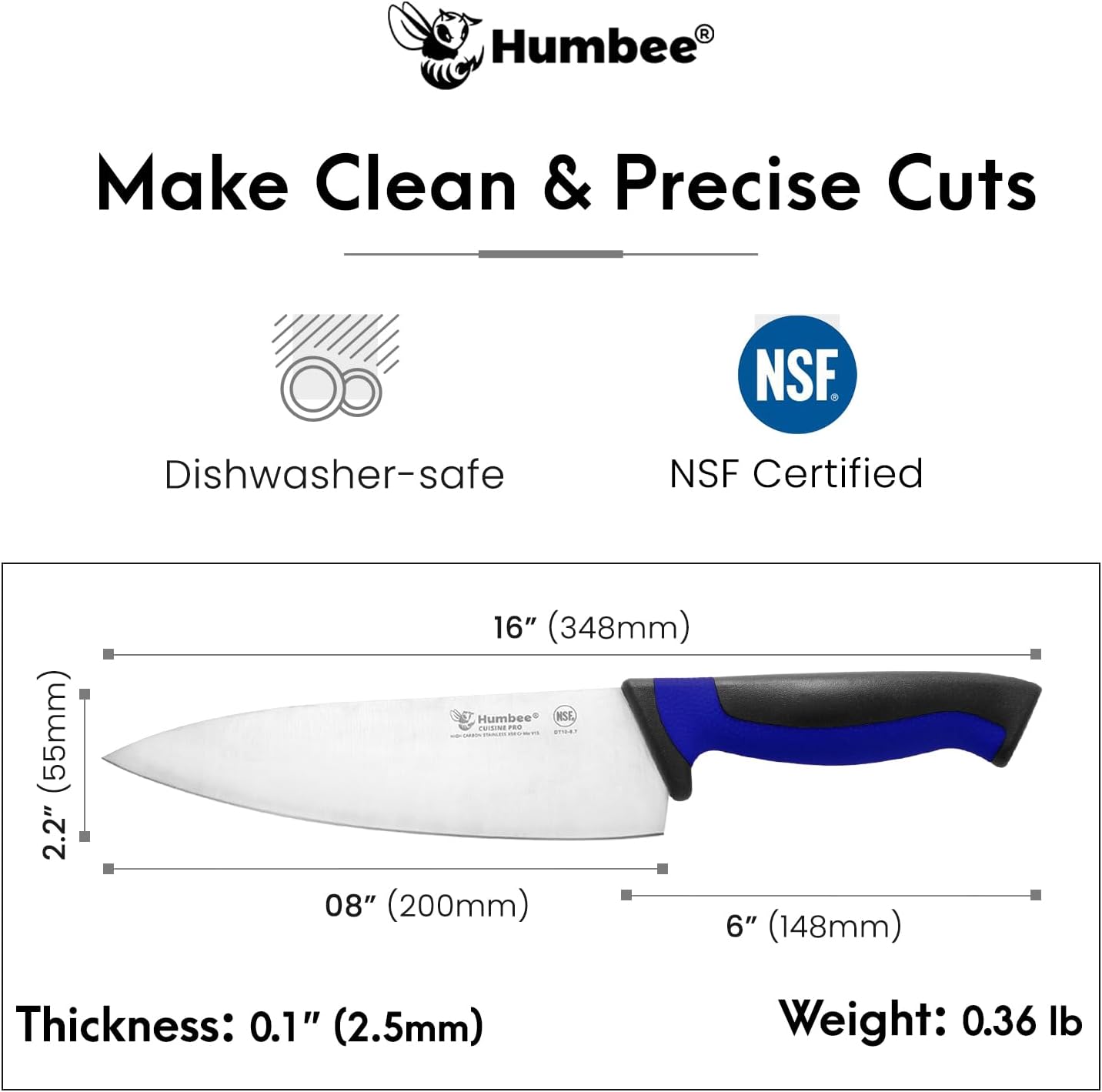 7.5-Inch Nakiri Knife, High Carbon Stainless Steel Hollow Grind Blade, Razor Sharp Edge, Ergonomic Non-Slip Handle, Cleaver Style, DT-50 Series, Orange