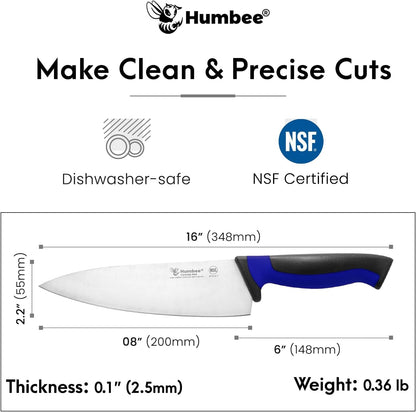 7.5-Inch Nakiri Knife, High Carbon Stainless Steel Hollow Grind Blade, Razor Sharp Edge, Ergonomic Non-Slip Handle, Cleaver Style, DT-50 Series, Orange