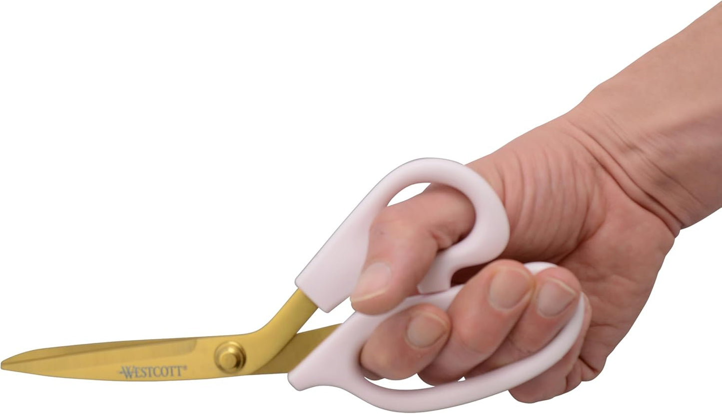 Westcott Titanium-Bonded Soft Handle Kitchen Shears for Herbs, Teal - 6.5-Inch Versatile Kitchen Shears with Precision Cutting Tips and Built-In Herb stripper for Easy Handling and Comfort