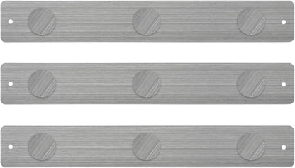 Three by Three Magnetic Strip Bulletin Board Long Wide – 12" x 3" Metal Organizer with Strong Magnets & Wall-Mounting Hardware for Home, Office, or Dorm (3 Pack) Matte White