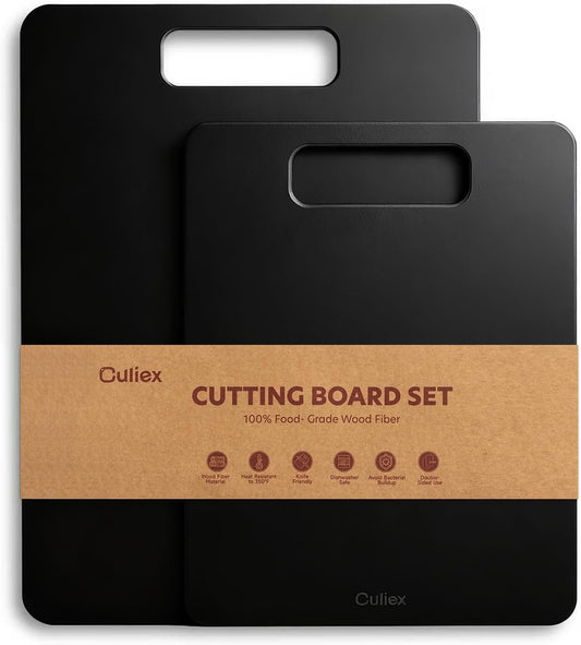 Wood Fiber Cutting Board Set of 2, Dishwasher Safe, Non-Toxic Cutting Board for Kitchen, BPA Free, Non-Slip, Non-Porous Composite Chopping Board, Mothers Day Gifts for Mom