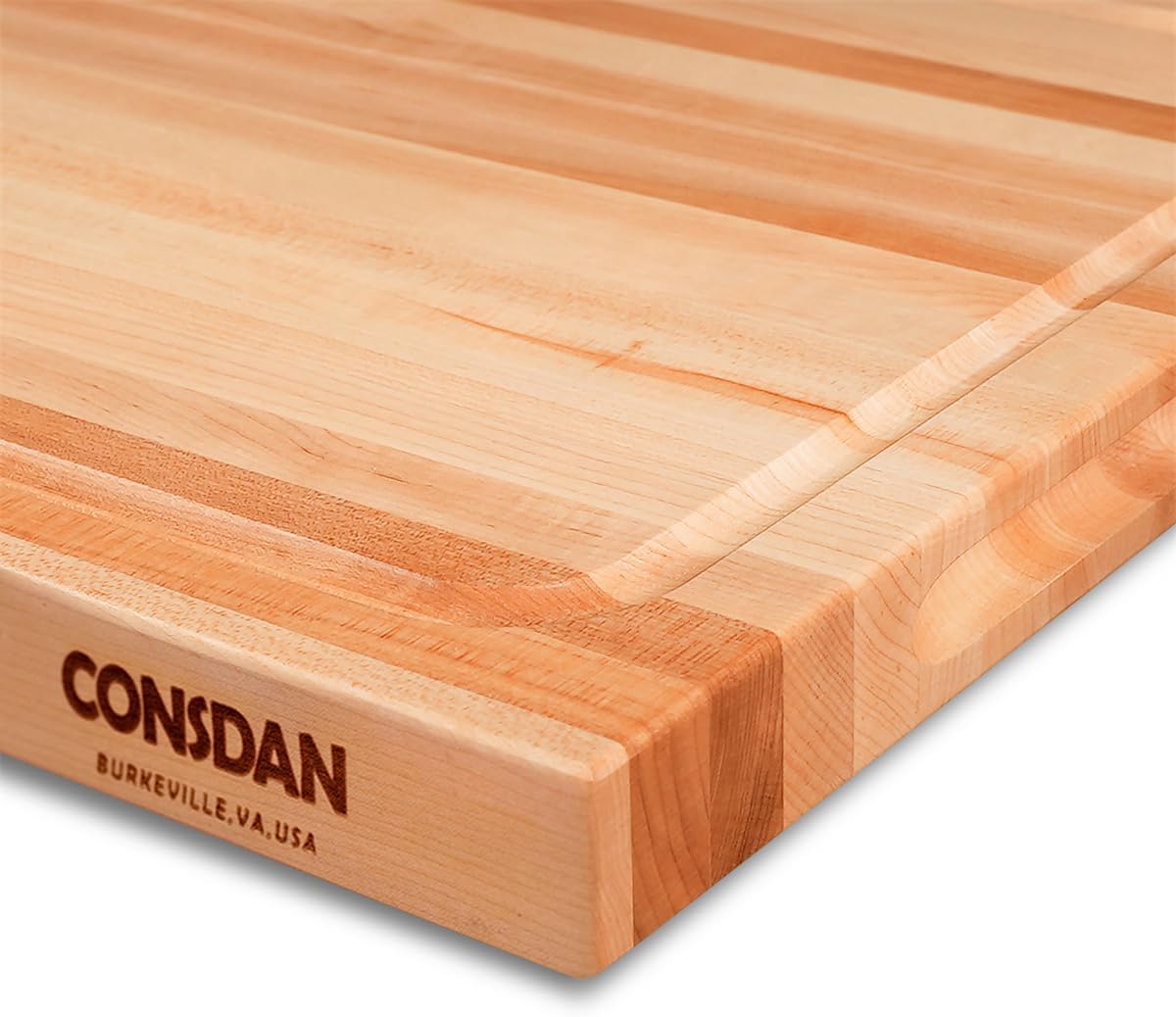 CONSDAN Walnut Cutting Board for Kitchen, USA Grown Hardwood, 20 x 15, with Invisible Inner Handle, Prefinished with Food-Grade Oil, Suitable for Kitchen Edge Grain, 1" Thick