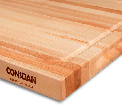 CONSDAN Walnut Cutting Board for Kitchen, USA Grown Hardwood, 20 x 15, with Invisible Inner Handle, Prefinished with Food-Grade Oil, Suitable for Kitchen Edge Grain, 1" Thick
