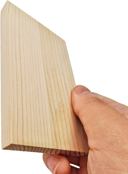 4PCS Rectangle Wood Boards Unfinished Wood Blocks for Crafting, 8x6x1in Blank Whittling Wooden Blocks for Wood Carving,Painting & Burning