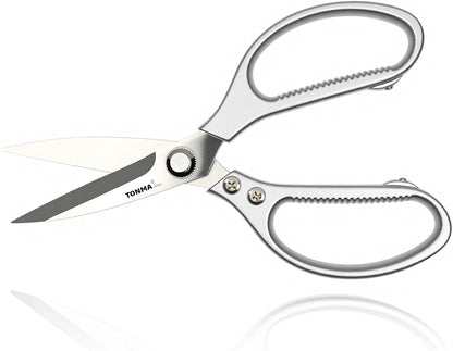 TONMA Japanese Kitchen Scissors All Purpose [Made in Japan] Heavy Duty Kitchen Shears for Herbs, Chicken, Poultry, Food, Cooking, Office, Leather, Ergonomic Handle Effortless Cutting