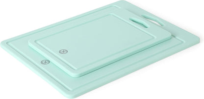 Martha Stewart Bpa Free Plastic Cutting Board 2pc Set (16" x 12" and 12" x 8") - Grey - Dishwasher Safe