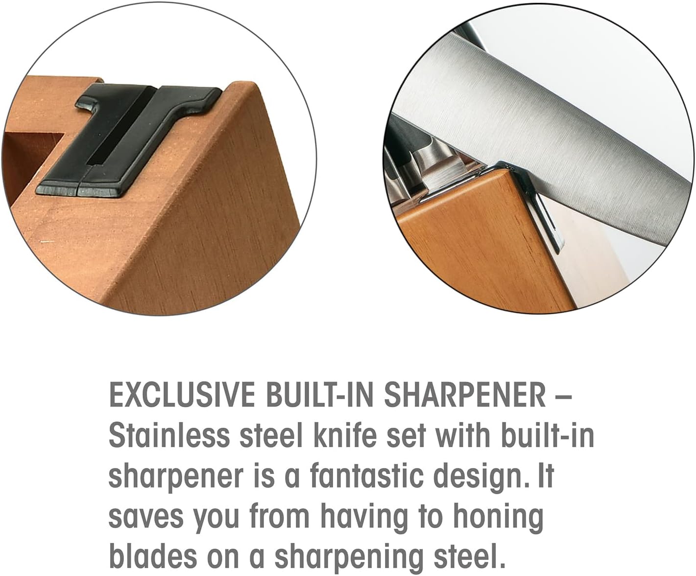 Knife Set, 17 Piece Dishwasher Safe Kitchen Knife Set with Block Super Sharp Stainless Steel Knife Sets for Kitchen with Block, Scissors & Built-in Sharpener