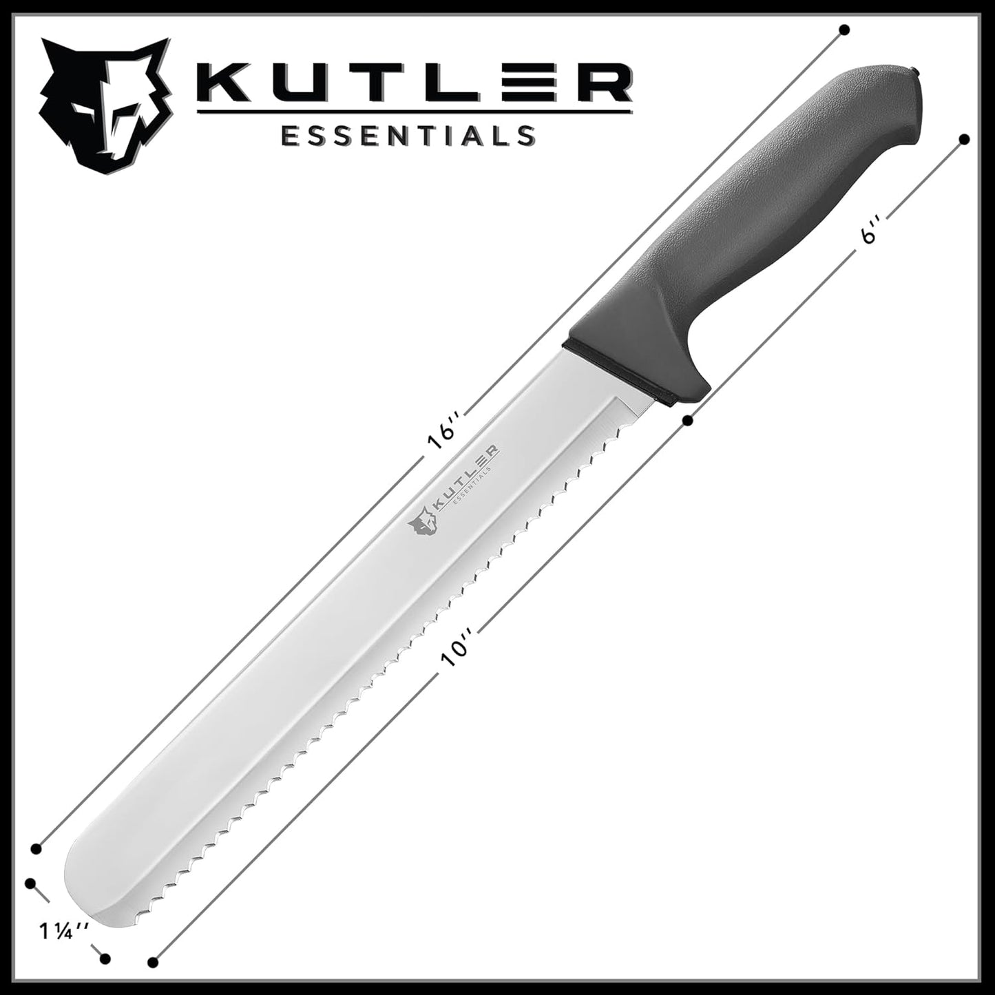 KUTLER Professional 8-Inch Bread Knife and Cake Slicer with Serrated Edge - Ultra-Sharp Stainless Steel Cutlery