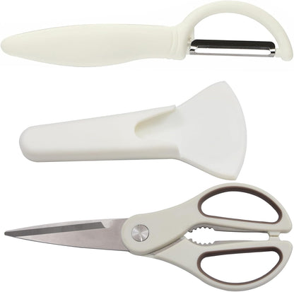 Kitchen Scissors with Magnetic Holder Heavy Duty Magnetic Scissors for Fridge, Kitchen Shears Magnet Sheath Set for Food Meat Pizza Herb Vegetables, Black