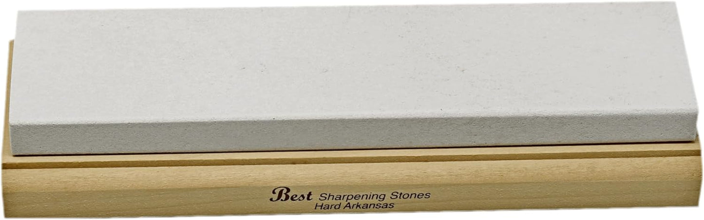 Arkansas Sharpening Stone Set - Wood Mounted 8"