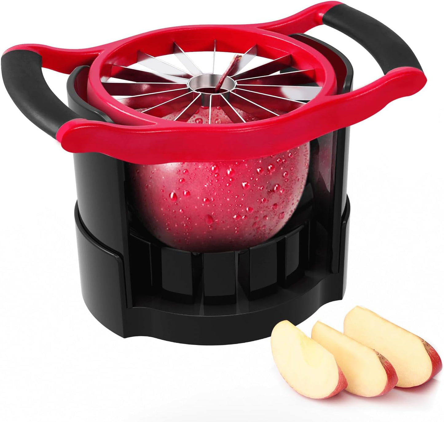 Newness 5.12 Inch Large Apple Slicer, Cut 8 Slices All the Way Through, HEAVY - DUTY Stainless Steel Apple Corer & Slicer for Fruits & Vegetables - Dishwasher Safe