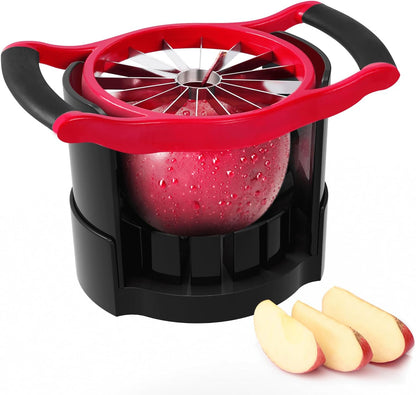 Newness 5.12 Inch Large Apple Slicer, Cut 8 Slices All the Way Through, HEAVY - DUTY Stainless Steel Apple Corer & Slicer for Fruits & Vegetables - Dishwasher Safe