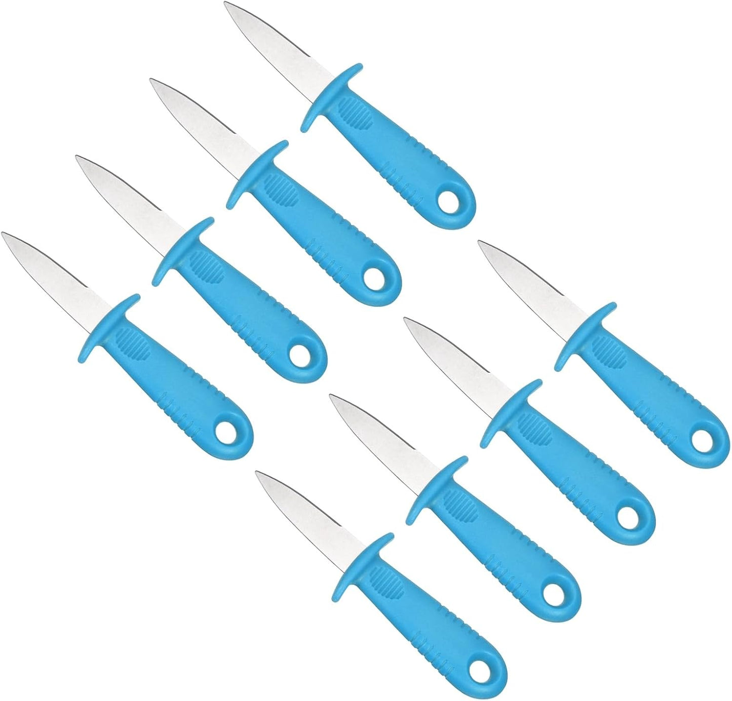 uxcell 3 Pcs Stainless Steel Oyster Shucking Knife, Oyster Shucking Shell Opener Knife Non-Slip for Shellfish Opening Seafood Restaurants Home Use, Red
