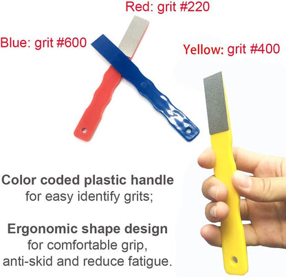 Diamond Knife sharpener Pocket Sharpening Stone #400/600 Double Sides Folding Portable Orange - 1pcs