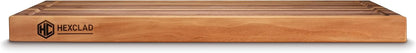 HexClad Large Walnut Cutting Board, Double-Sided with Juice Groove & Recessed Handles, Durable, Scratch-Resistant Hardwood, Great for Chopping, Carving & Serving, 13.75"x19.5"