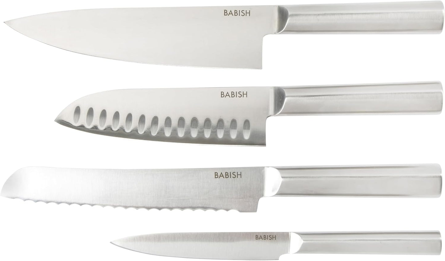 Babish High-Carbon 1.4116 German Steel 15 Piece Full Tang Forged Cutlery Kitchen Knife Block Set - Black