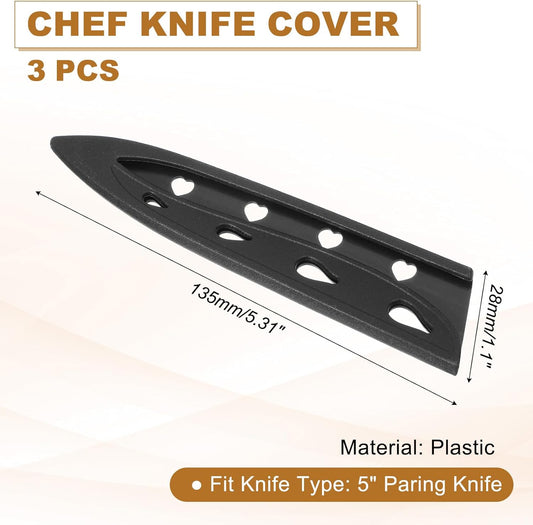 PATIKIL 3Pcs Plastic Safety Knife Cover Sleeves for 5" Paring Knife, Chopping Knife Guard Blade Protector Universal Knife Sheath for Kitchen Bar, Pink