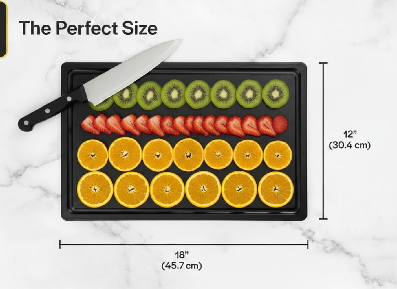 Commercial Grade Plastic Cutting Board with Juice Groove - 18 x 12 Inch for Carving Meat, Grilling, BBQ - 1/2" Thick White HDPE Poly for Food Service
