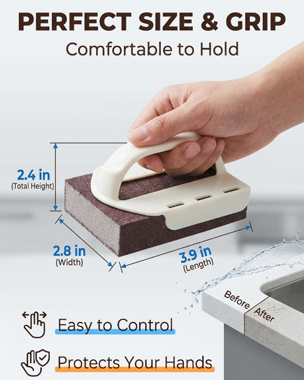 Magic Cleaning Sponge for Pots and Pans Emery Rust Eraser Nano Carborundum Scrubber Pad Kitchen Remover Brush Stainless Steel Household Bathroom Shower Supplies Bottom Stubborn Grease Wipe