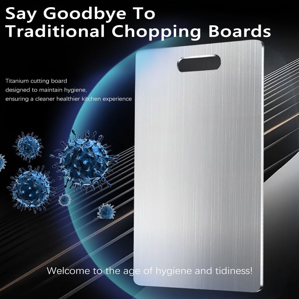Titanium Cutting Board Set of 3,100% Pure Titanium Cutting Boards for Kitchen Double Sided,Hygiene Durable Dishwasher,Fruit & Vegetables （S+M+L)