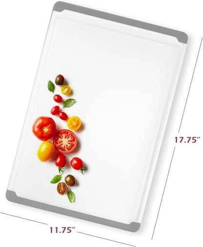 Extra Large Plastic Cutting Board for Kitchen - 18 Inch Dishwasher Safe Cutting Board, Reversible Chopping Board with Juice Groove + Non Slip Feet for Meat, Fruit, Vegetables, Meal Prep by Belwares