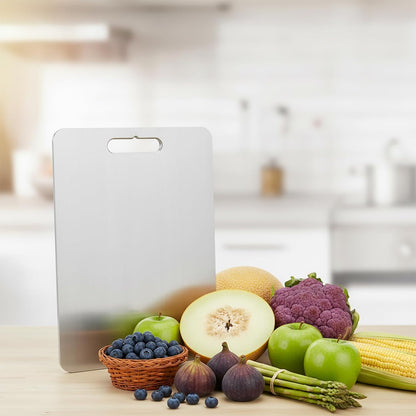Set of 3 Stainless Steel Cutting Boards, Double Sided, for Kitchen Use, Perfect for Meat, Fruits and Vegetables (Assorted Sizes)