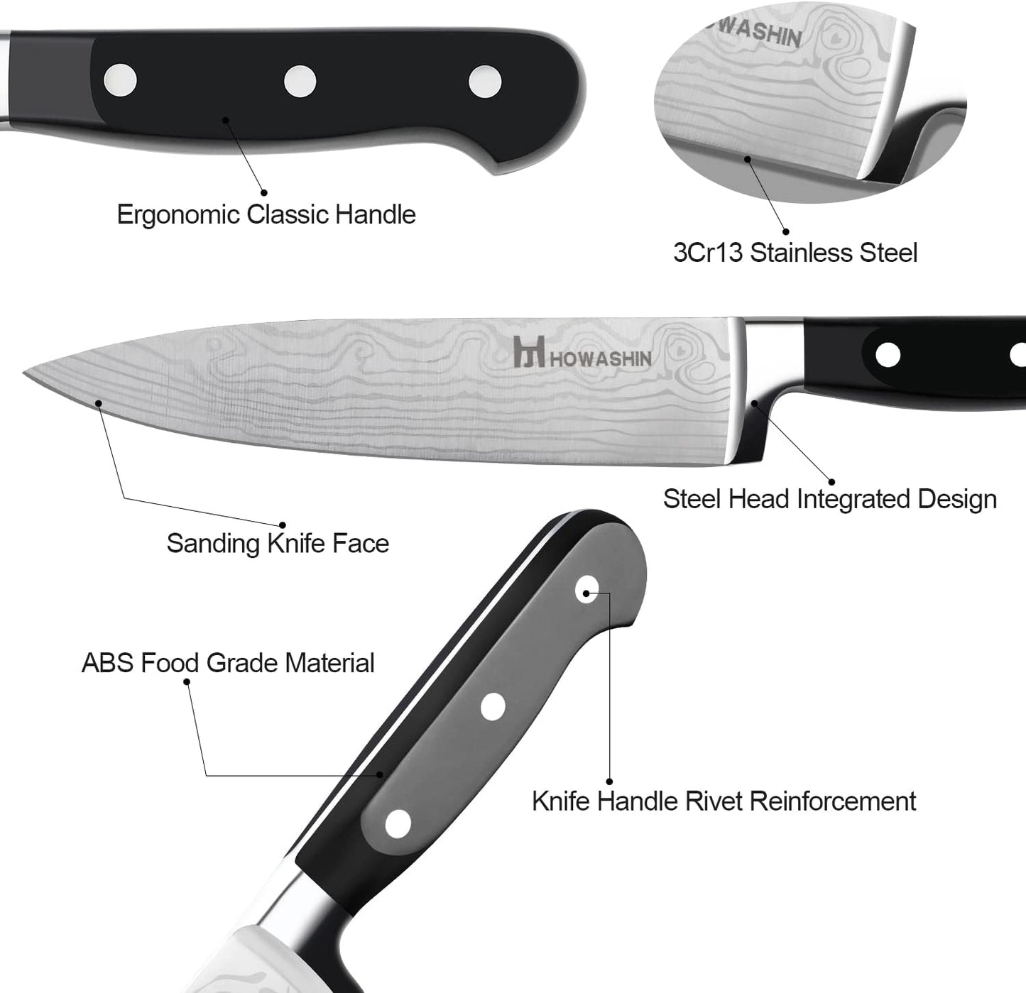 5 inch Utility Knife Sharp Professional Chef 's Knife German High Carbon Kitchen Knife Ergonomic Handle With Christmas Gift Box