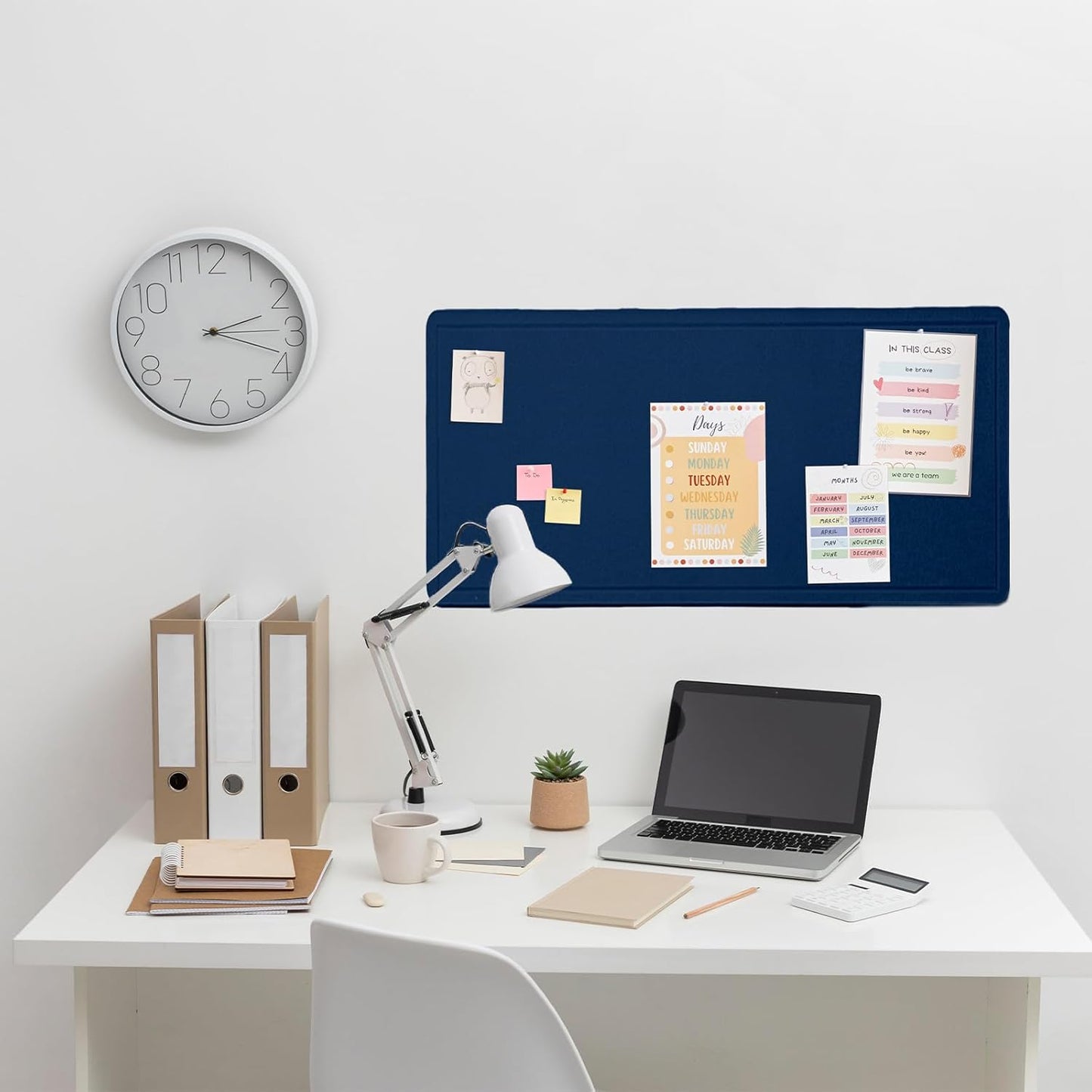 Lightomorrow Bulletin Board, 36 x 24 inches Felt Board - Decorative Pin Board, Cork Board Alternative for Wall, 3' x 2' Foldable Self-Adhesive Vision Board Prayer Board with 20 Pushpins - Black