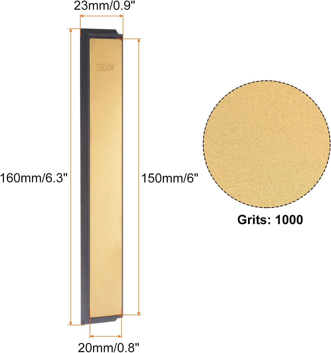 uxcell Diamond Sharpening Stone, 6" x 0.8" (150mm x 20mm) 80 Grits Titanium Coated Whetstone Sharpener Grinding Plate Hand Tool