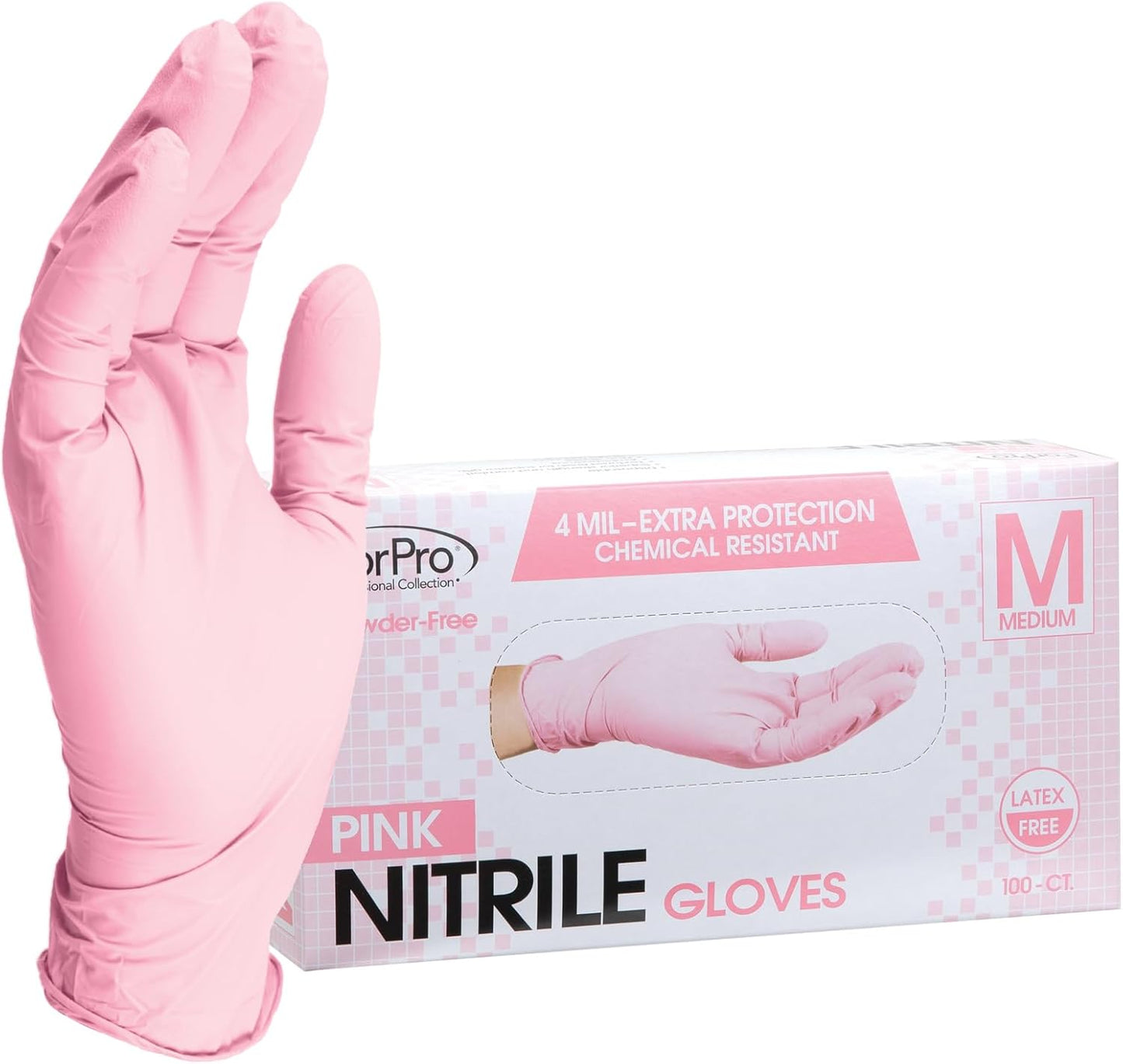 ForPro Disposable Nitrile Gloves, Chemical Resistant, Powder-Free, Latex-Free, Non-Sterile, Food Safe, 4 Mil