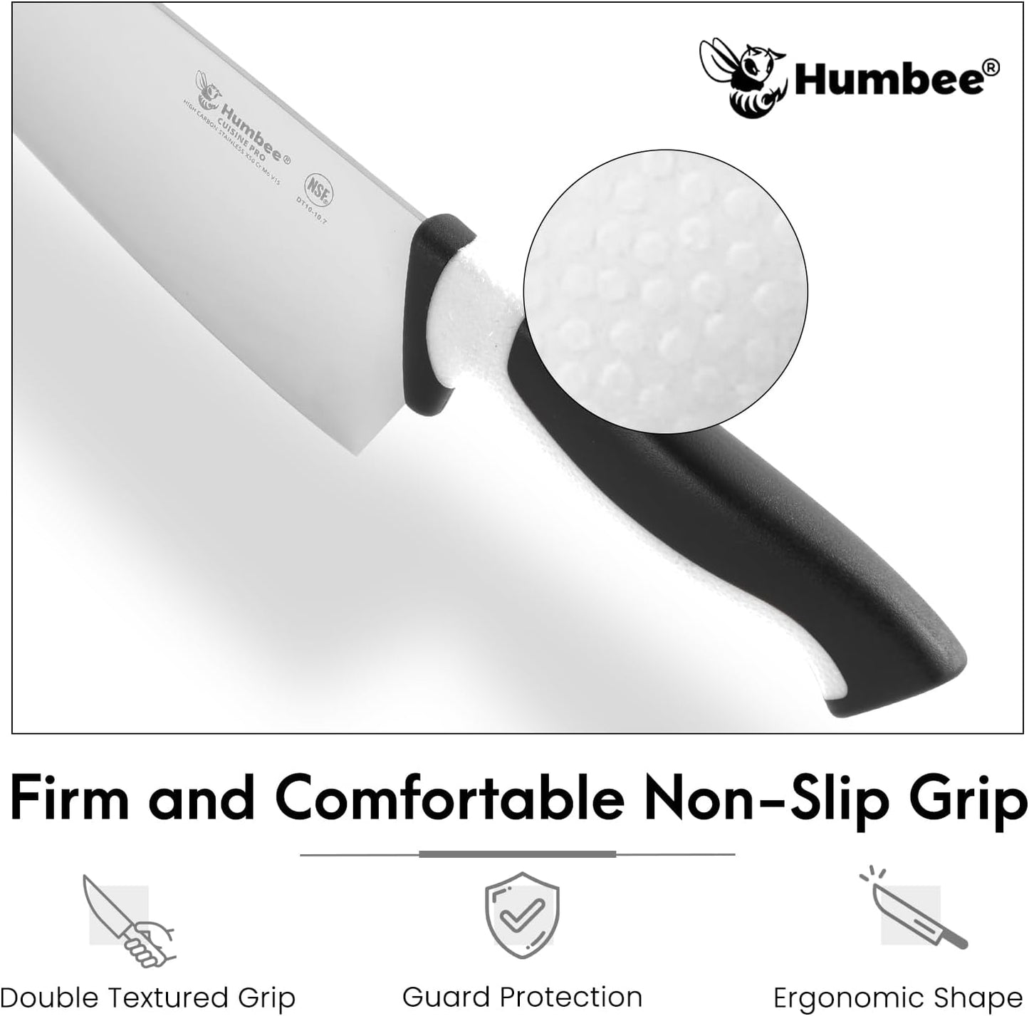 7.5-Inch Nakiri Knife, High Carbon Stainless Steel Hollow Grind Blade, Razor Sharp Edge, Ergonomic Non-Slip Handle, Cleaver Style, DT-50 Series, Orange