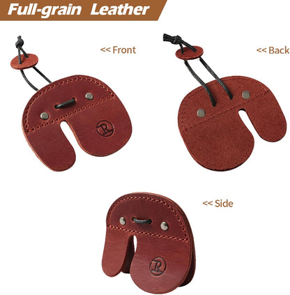 Ringsun Leather Archery Finger Tabs,Handmade Archery Finger Guard for Shooting Practice Gear, Recurve Bow Fingers Tab