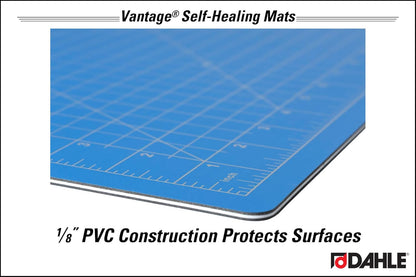 Dahle Vantage 10680 See-Through Premium Self-Healing Cutting Mat, 9"x12", 1/2" Grid, 5 Layers for Max Healing, Perfect for Crafts & Sewing, Clear